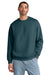 District DT6154 Mens V.I.T. Fleece Crewneck Sweatshirt Deep Cyan Blue Model Front