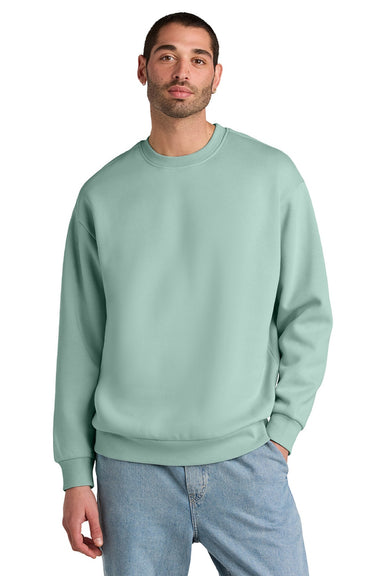 District DT6154 Mens V.I.T. Fleece Crewneck Sweatshirt Dusty Sage Green Model Front