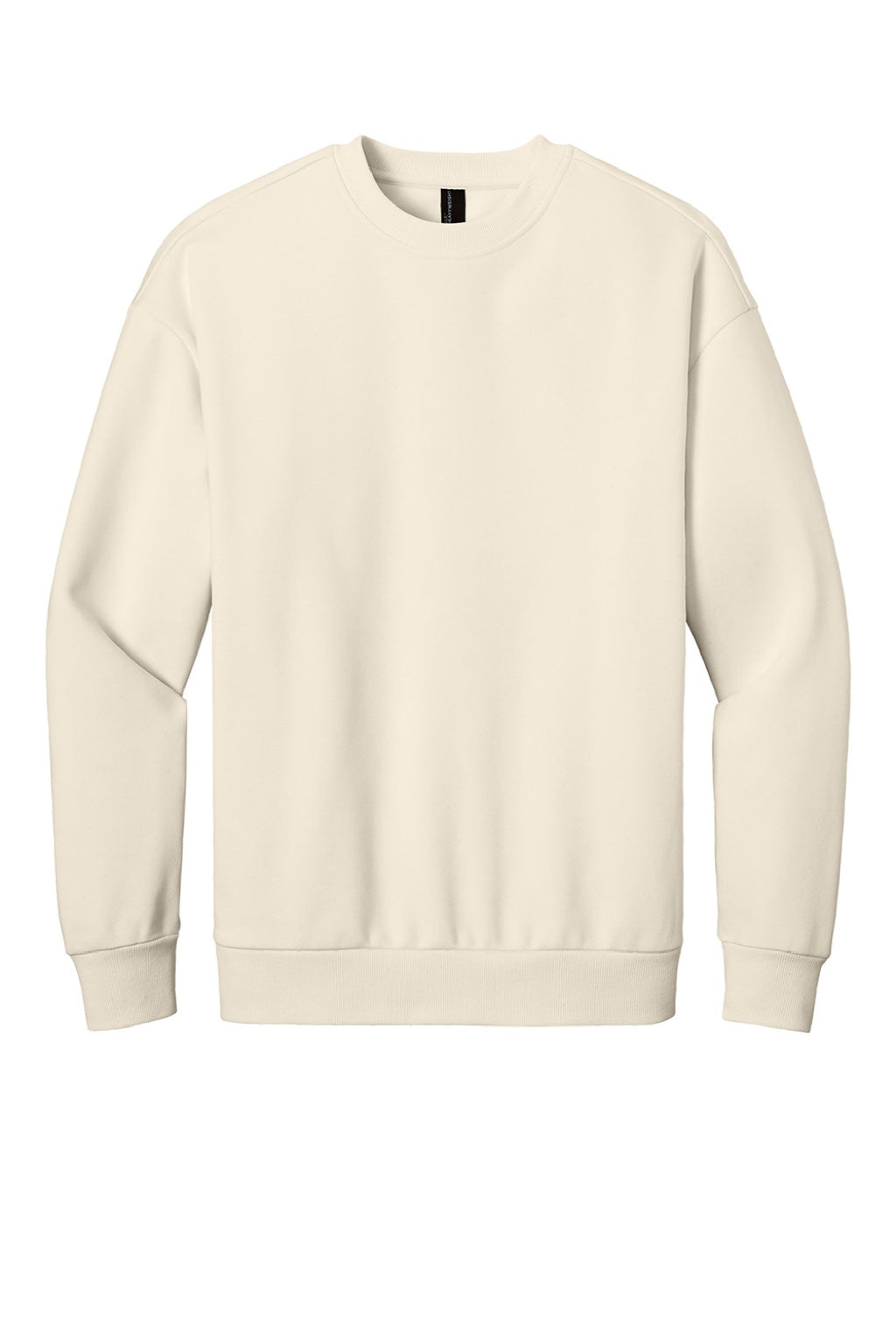 District DT6154 Mens V.I.T. Fleece Crewneck Sweatshirt Griege Flat Front