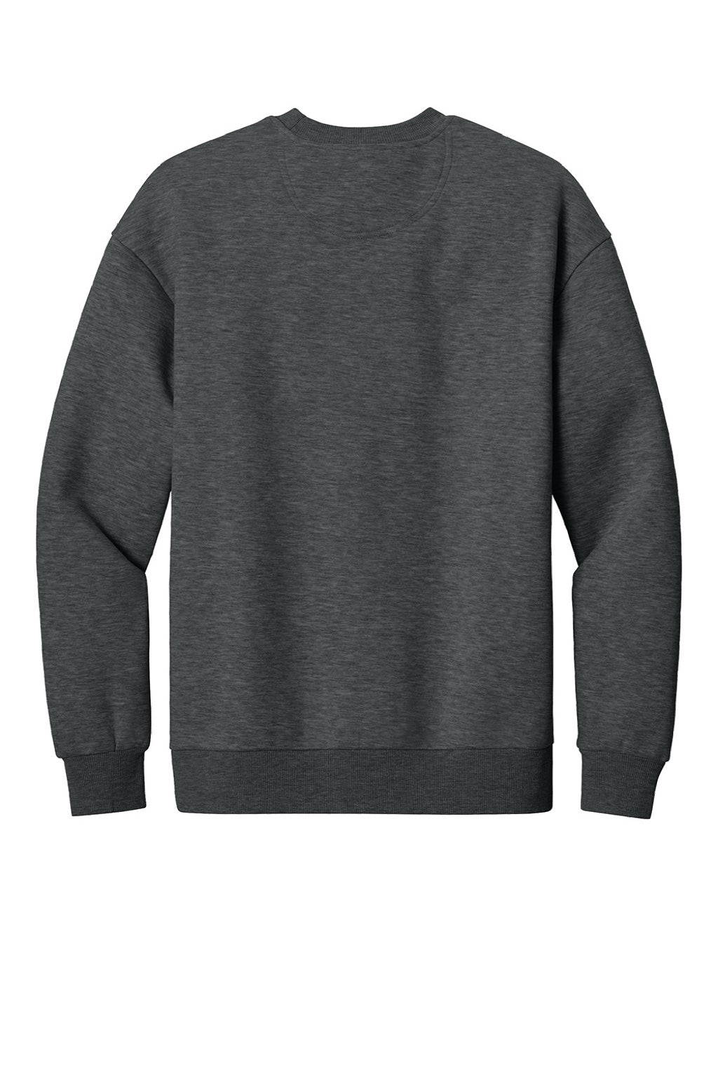 District DT6154 Mens V.I.T. Fleece Crewneck Sweatshirt Heather Charcoal Grey Flat Back