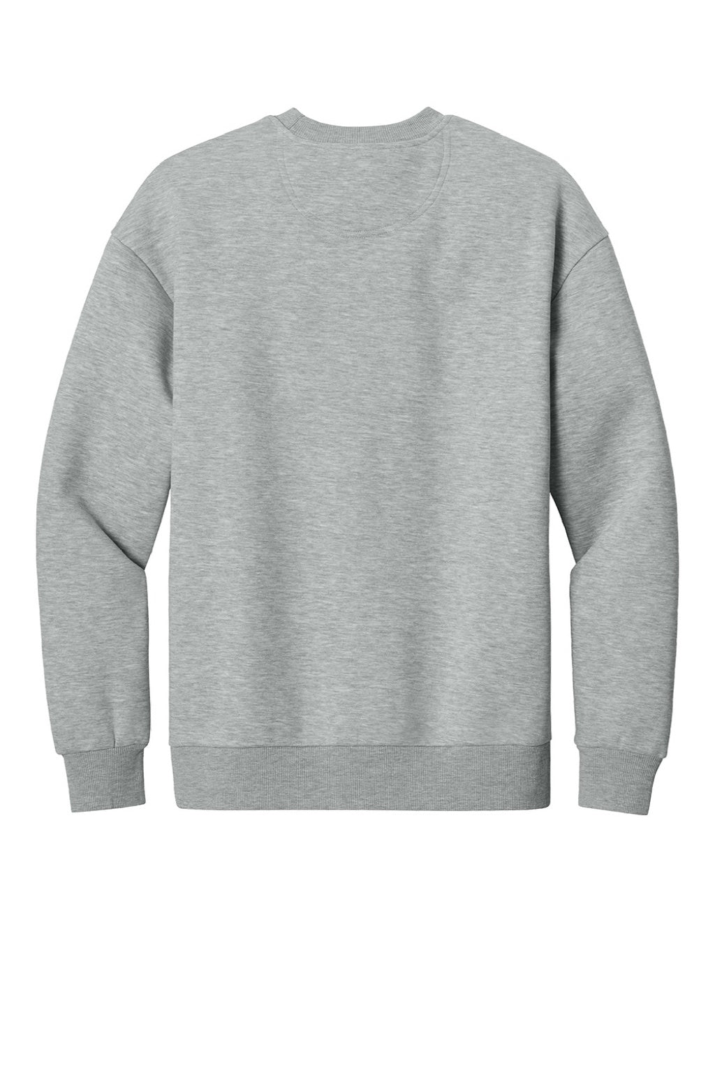 District DT6154 Mens V.I.T. Fleece Crewneck Sweatshirt Heather Light Grey Flat Back
