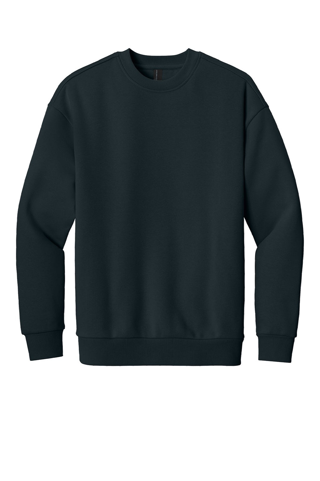 District DT6154 Mens V.I.T. Fleece Crewneck Sweatshirt Navy Blue Flat Front