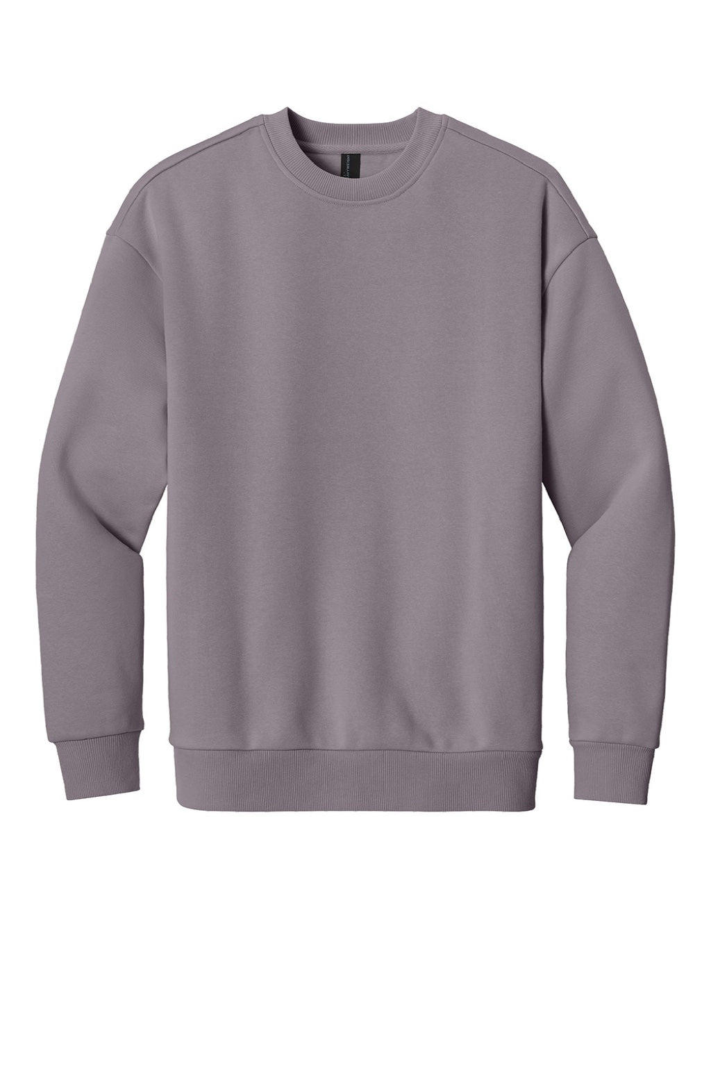 District DT6154 Mens V.I.T. Fleece Crewneck Sweatshirt Smoky Amethyst Purple Flat Front