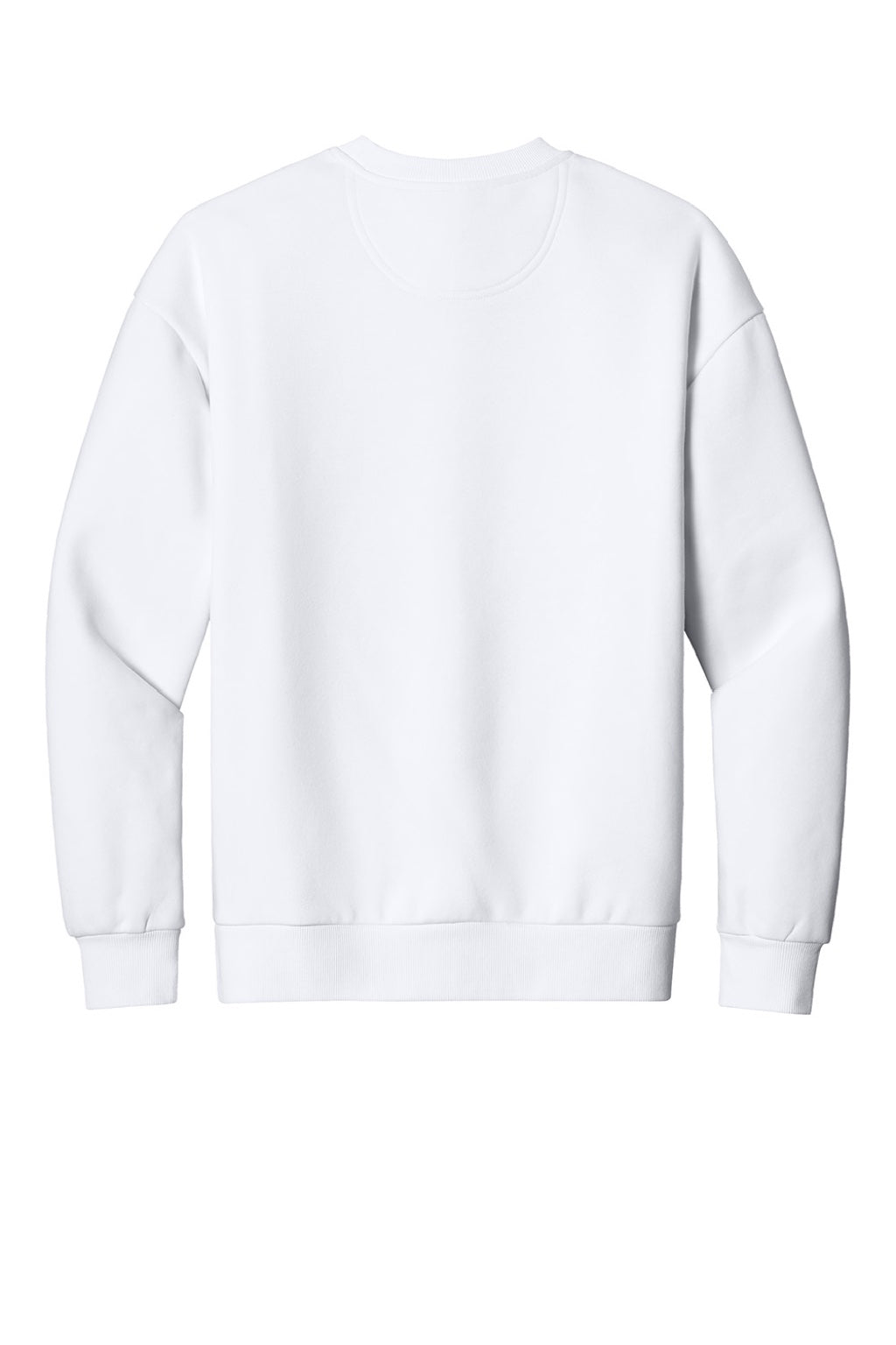 District DT6154 Mens V.I.T. Fleece Crewneck Sweatshirt White Flat Back
