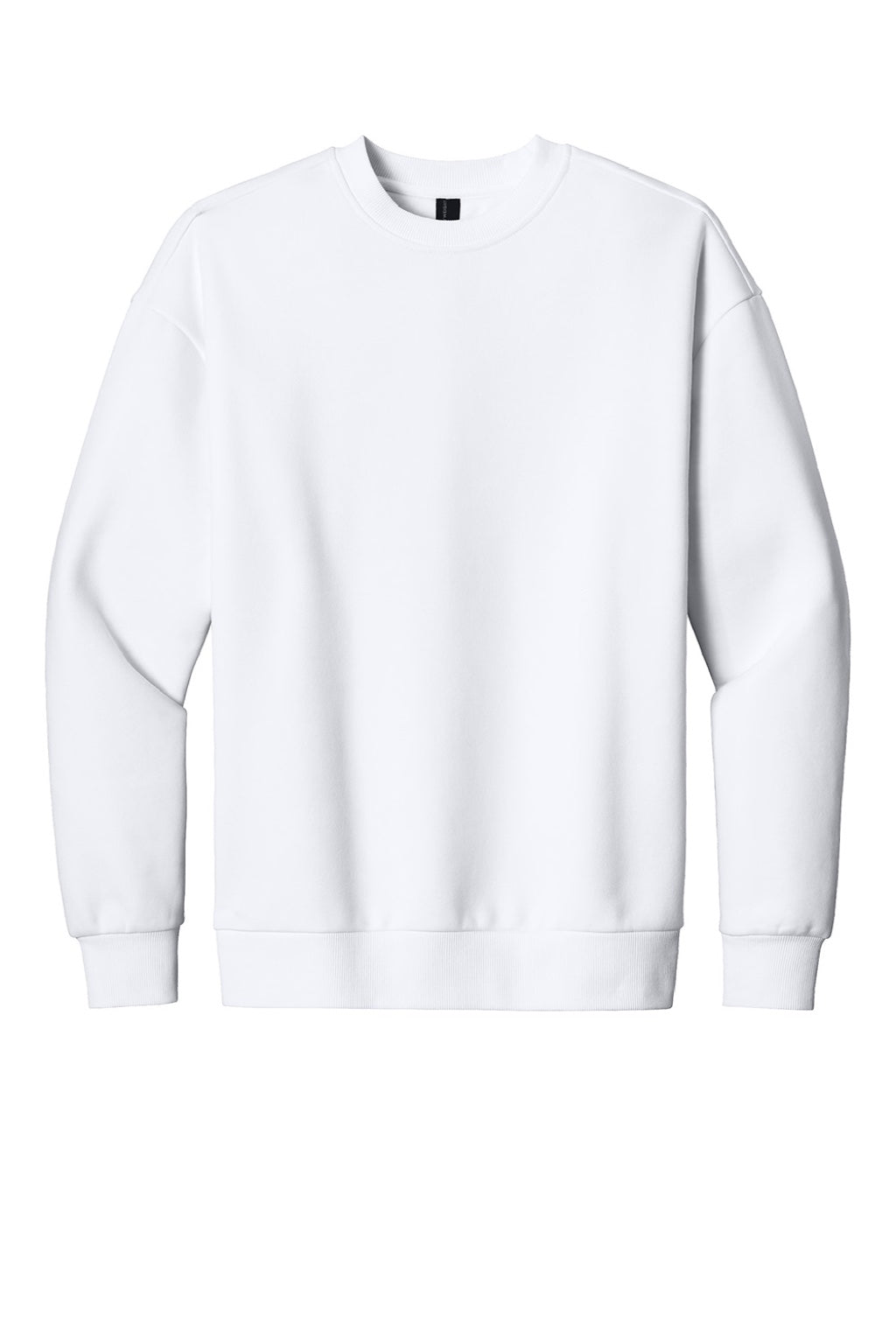 District DT6154 Mens V.I.T. Fleece Crewneck Sweatshirt White Flat Front