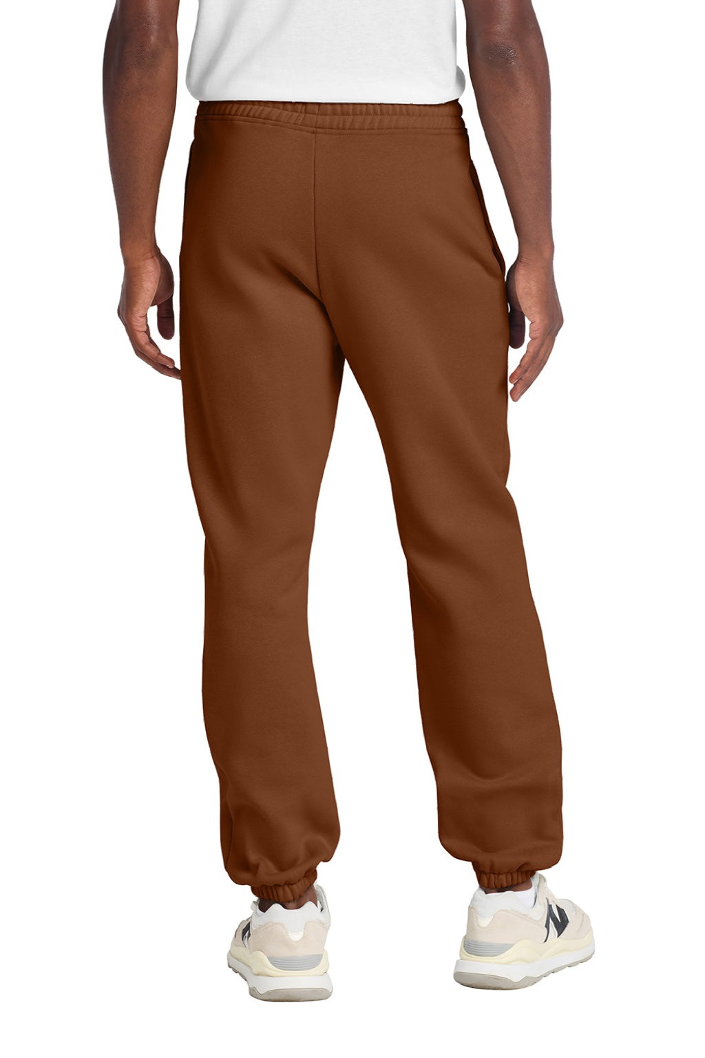 District DT6162 Mens V.I.T. Fleece Sweatpants w/ Pockets Baked Clay Brown Model Back