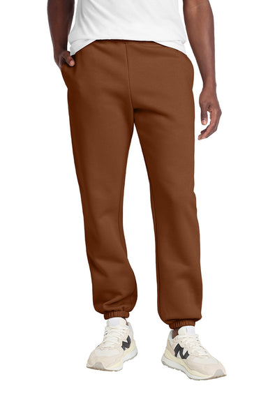 District DT6162 Mens V.I.T. Fleece Sweatpants w/ Pockets Baked Clay Brown Model Front