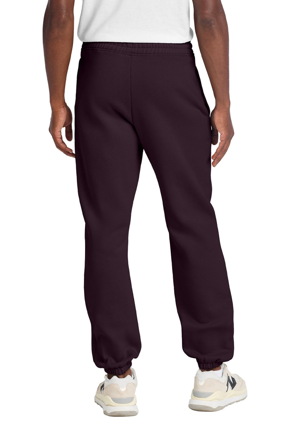 District DT6162 Mens V.I.T. Fleece Sweatpants w/ Pockets Bordeaux Model Back