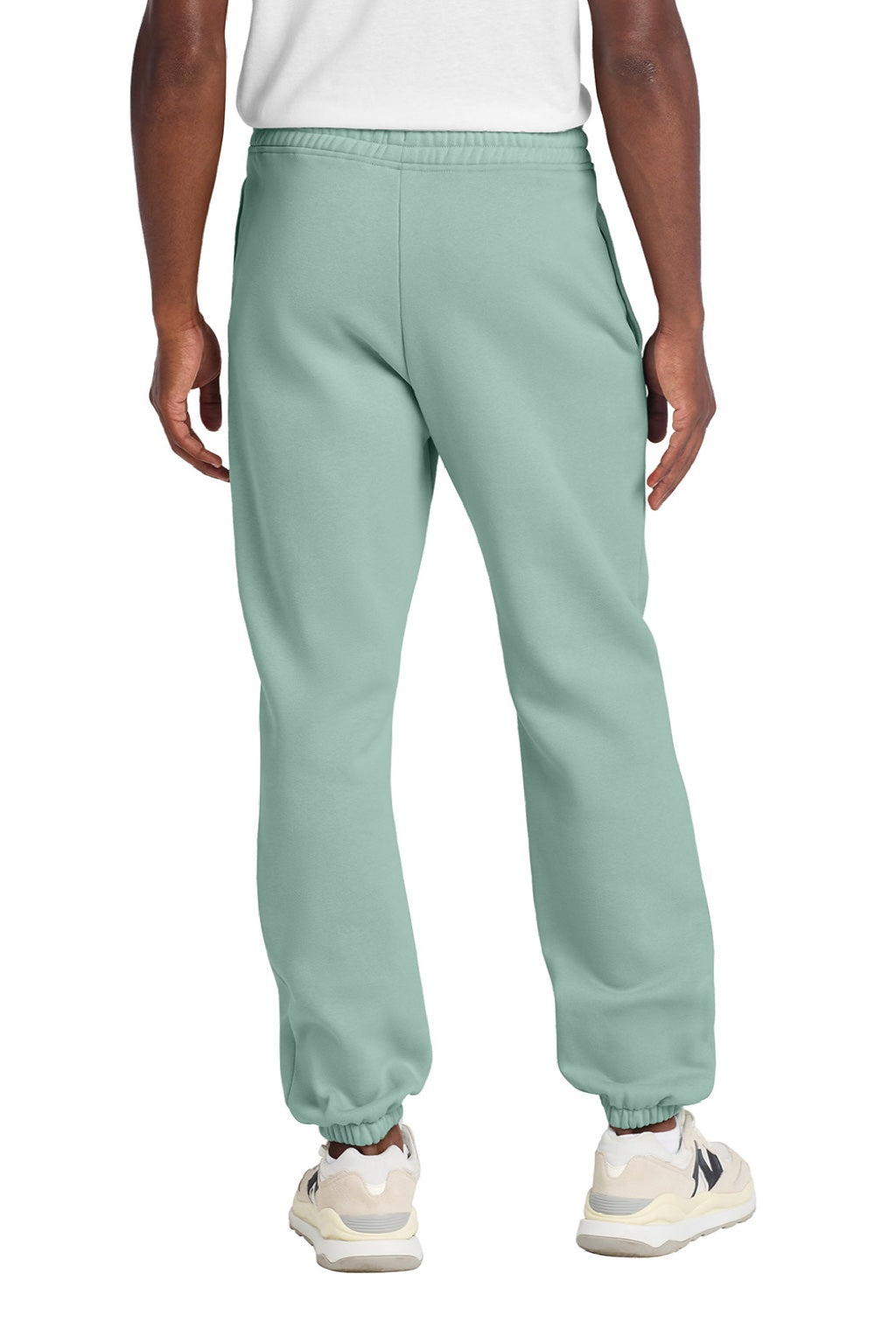 District DT6162 Mens V.I.T. Fleece Sweatpants w/ Pockets Dusty Sage Green Model Back