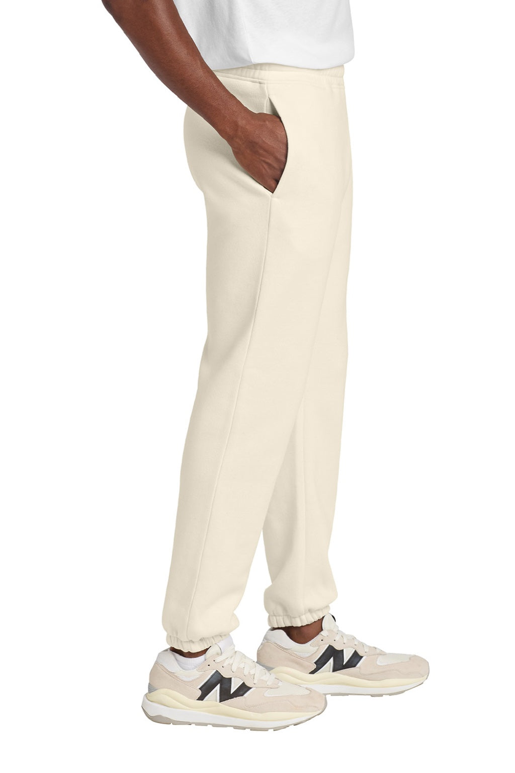 District DT6162 Mens V.I.T. Fleece Sweatpants w/ Pockets Griege Model Side