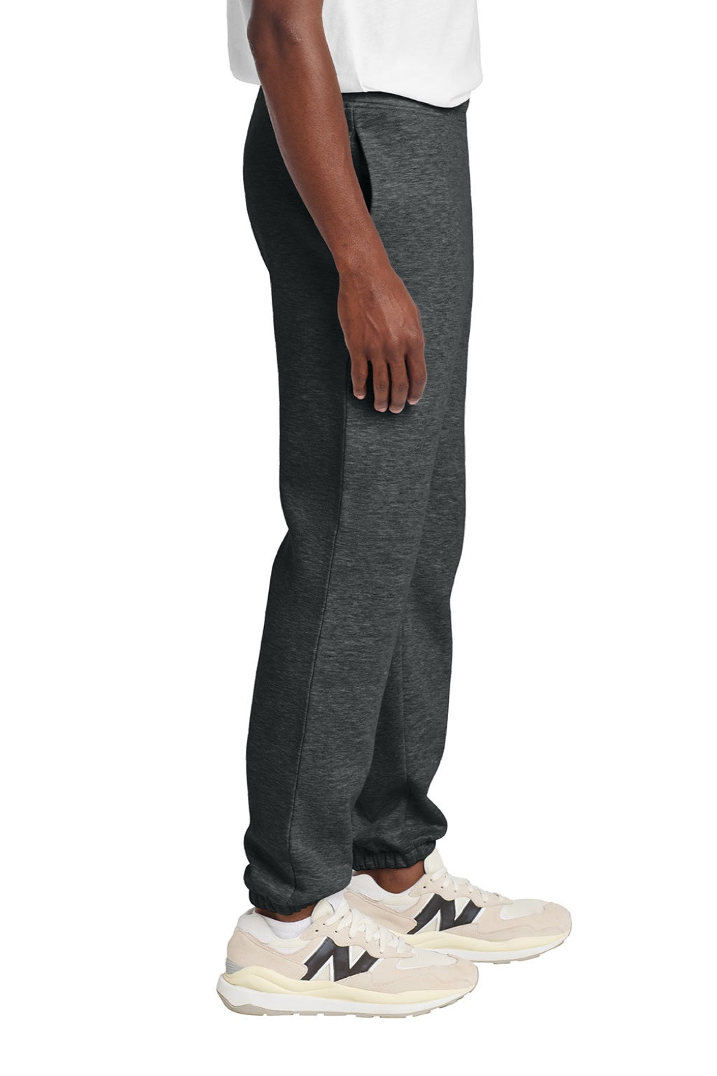District DT6162 Mens V.I.T. Fleece Sweatpants w/ Pockets Heather Charcoal Grey Model Side