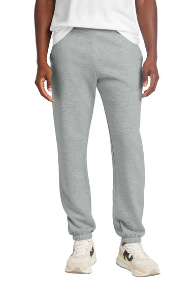 District DT6162 Mens V.I.T. Fleece Sweatpants w/ Pockets Heather Light Grey Model Front