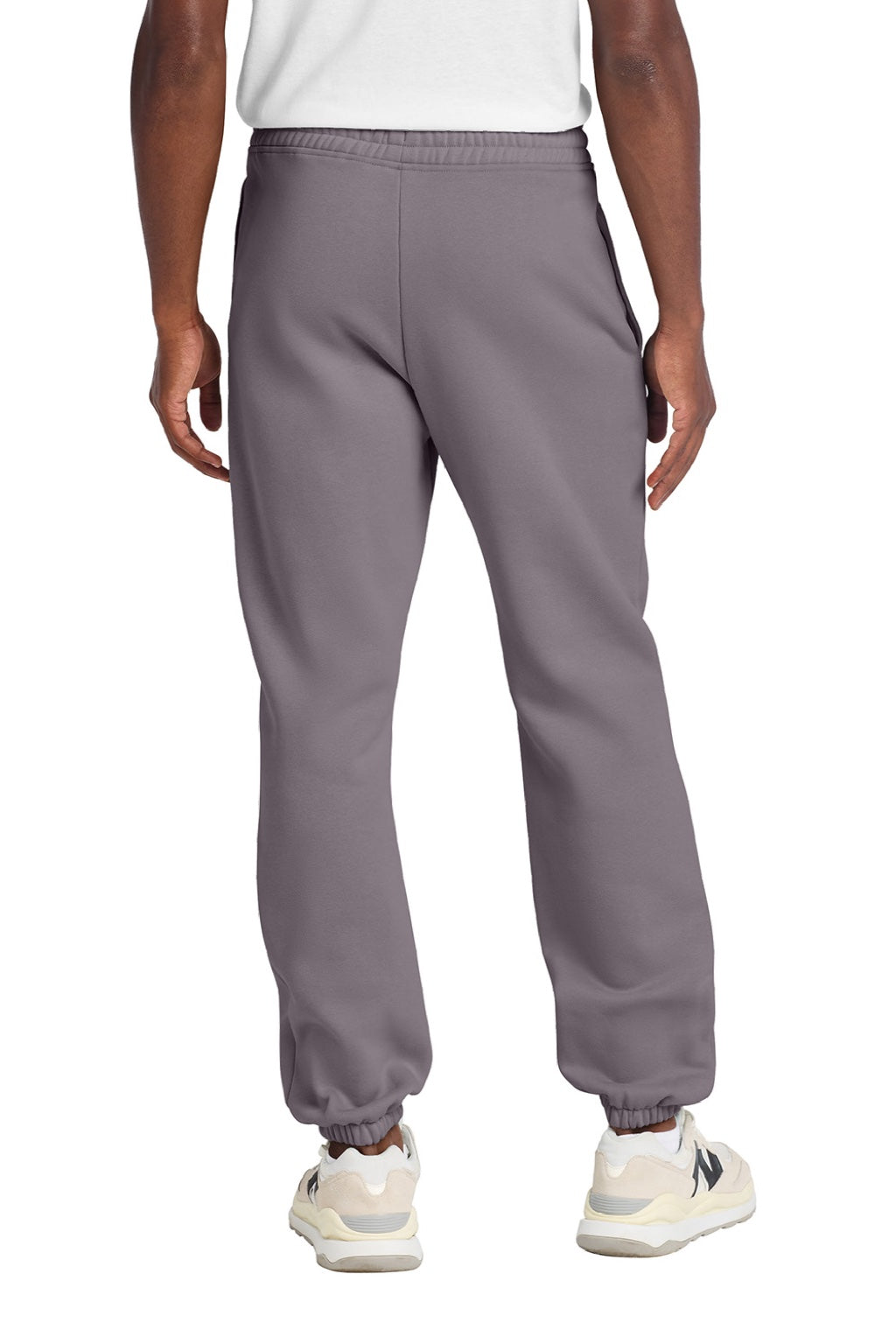 District DT6162 Mens V.I.T. Fleece Sweatpants w/ Pockets Smoky Amethyst Purple Model Back