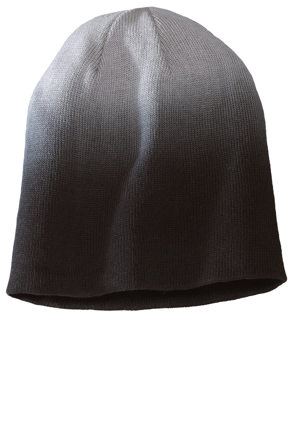 District Hats DT618 Unisex Slouch Beanie Black Dip Dye Flat Front