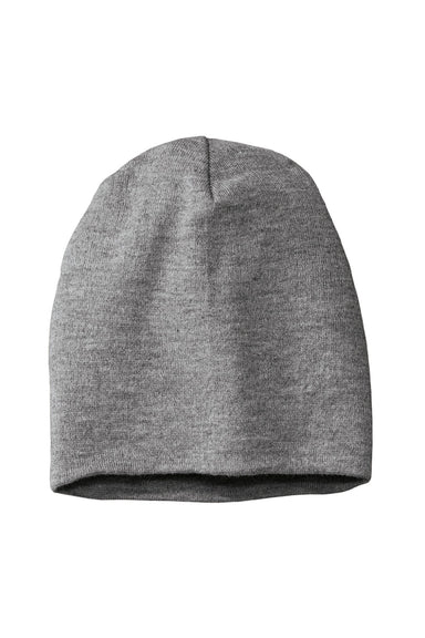 District Hats DT618 Unisex Slouch Beanie Heather Light Grey Flat Front