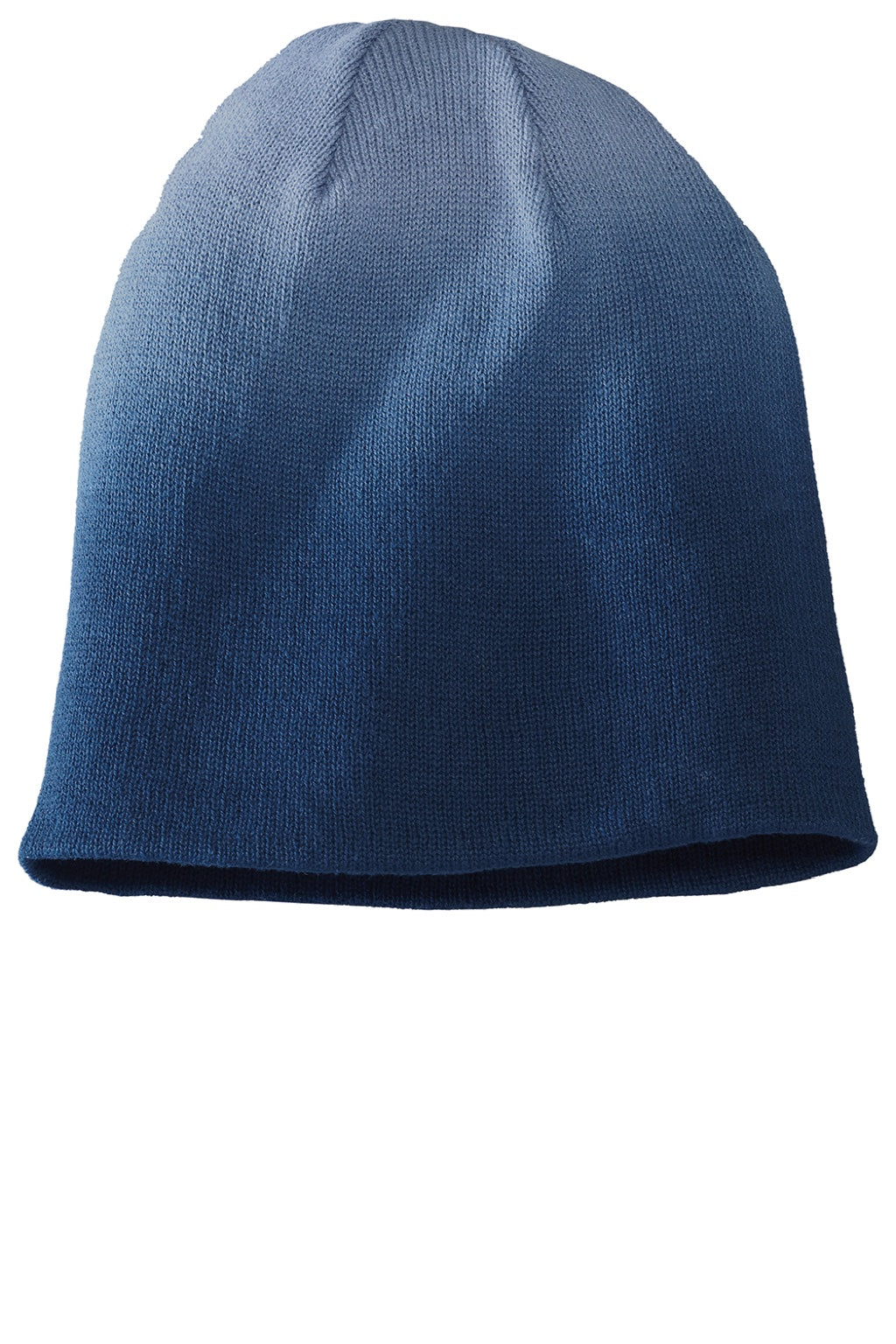 District Hats DT618 Unisex Slouch Beanie Navy Blue Dip Dye Flat Front
