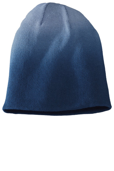 District Hats DT618 Unisex Slouch Beanie Navy Blue Dip Dye Flat Front