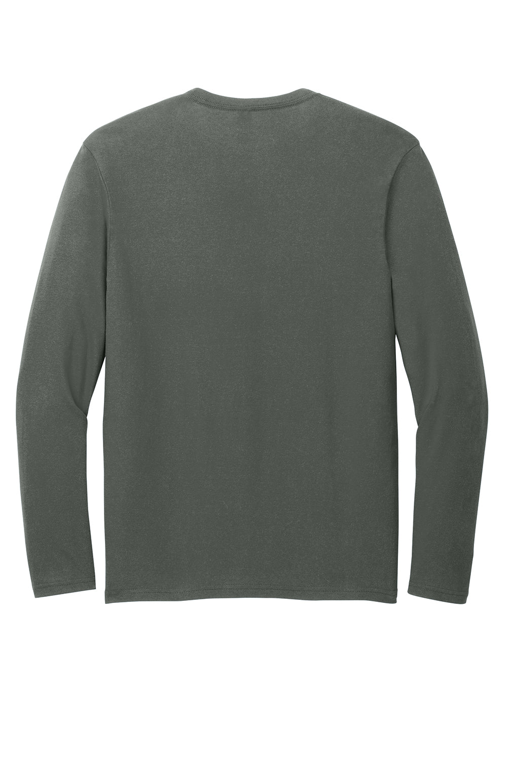 District DT6200 Mens Very Important Long Sleeve Crewneck T-Shirt Deepest Grey Flat Back