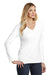 District DT6201 Womens Very Important Long Sleeve V-Neck T-Shirts White Model 3q