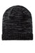 District Hats DT620 Unisex Space Dyed Beanie Black/Charcoal Grey Flat Front