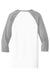 District DT6210 Mens Very Important 3/4 Sleeve Crewneck T-Shirt White/Heather Light Grey Flat Back
