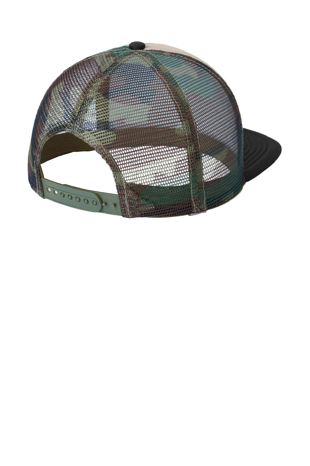 District Hats DT624 Mens Flat Bill Snapback Trucker Hat Military Camo Flat Back