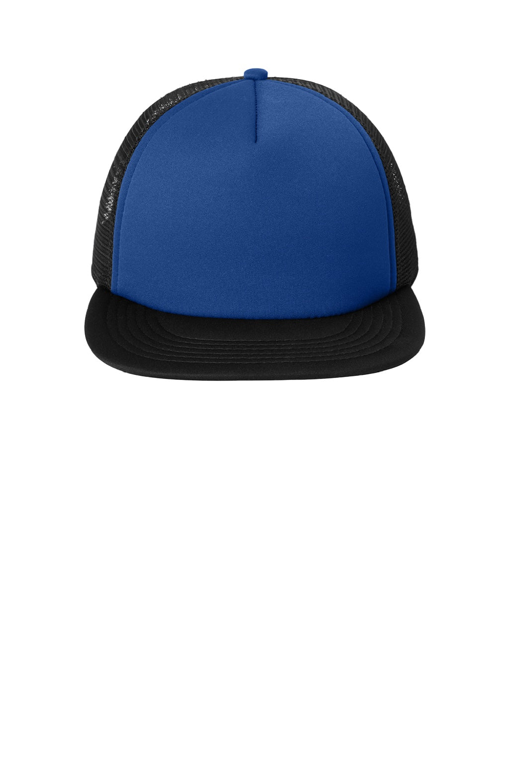 District Hats DT624 Mens Flat Bill Snapback Trucker Hat Royal Blue Flat Front
