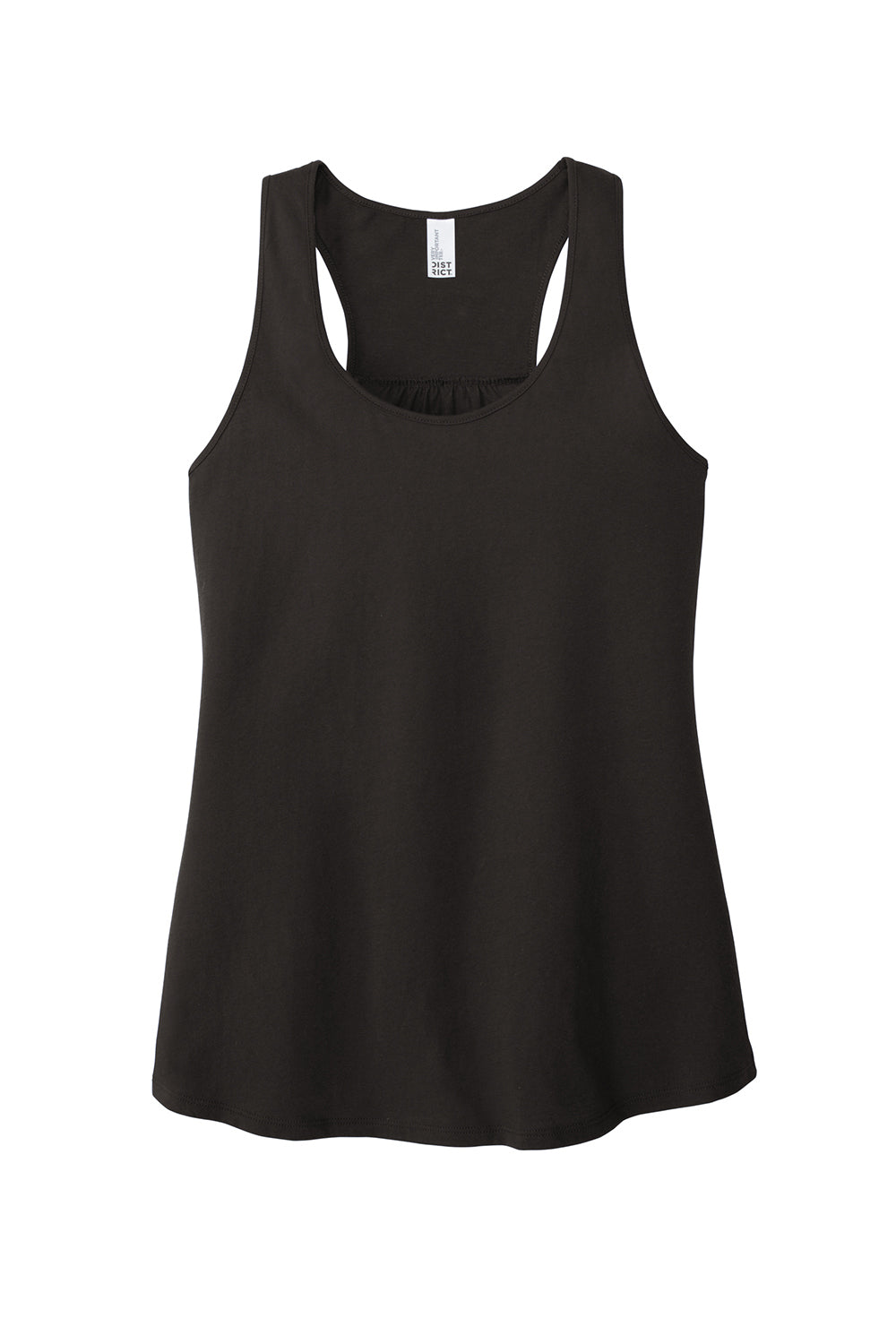 District DT6302 Womens Very Important Tank Top Black Flat Front