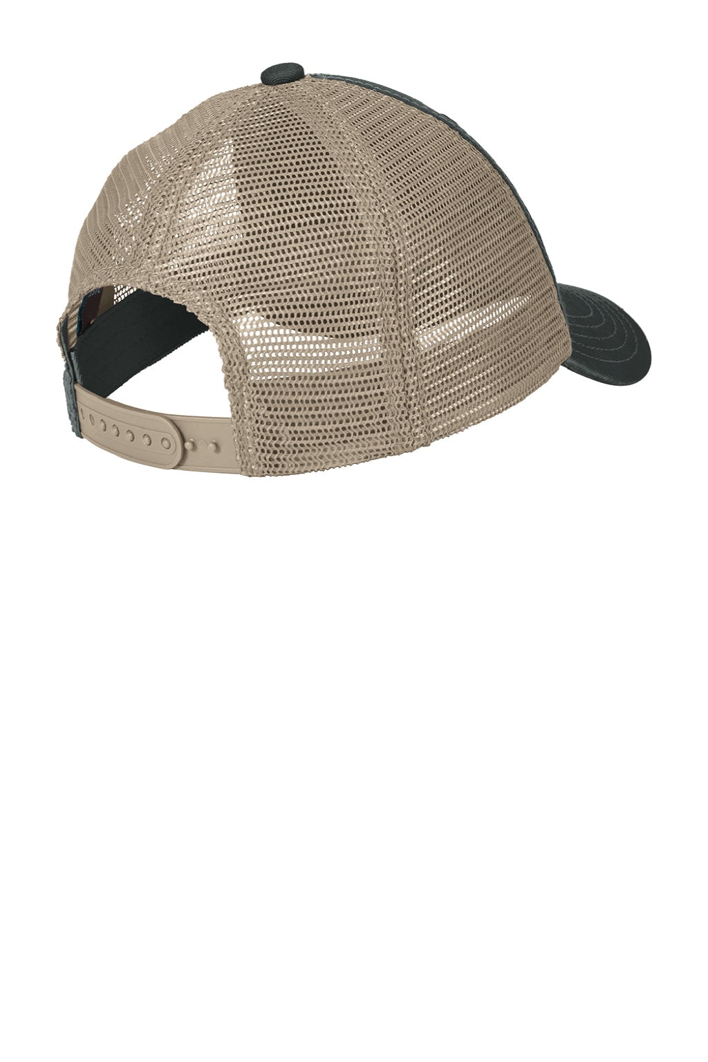 District Hats DT630 Mens Adjustable Hat Black/Khaki Brown Flat Back