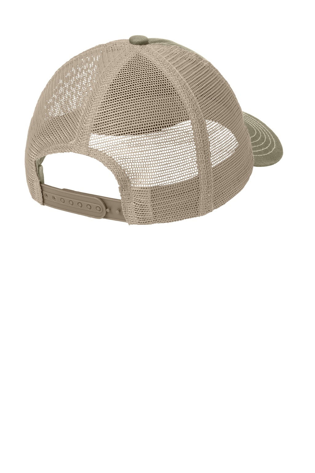 District Hats DT630 Mens Adjustable Hat Olive Green/Khaki Brown Flat Back