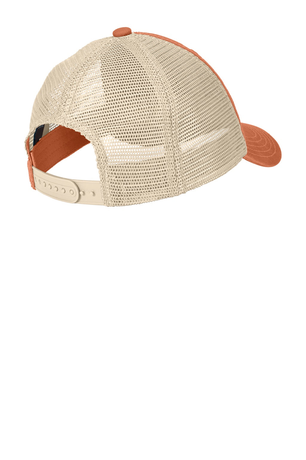 District Hats DT630 Mens Adjustable Hat Burnt Orange/Stone Flat Back