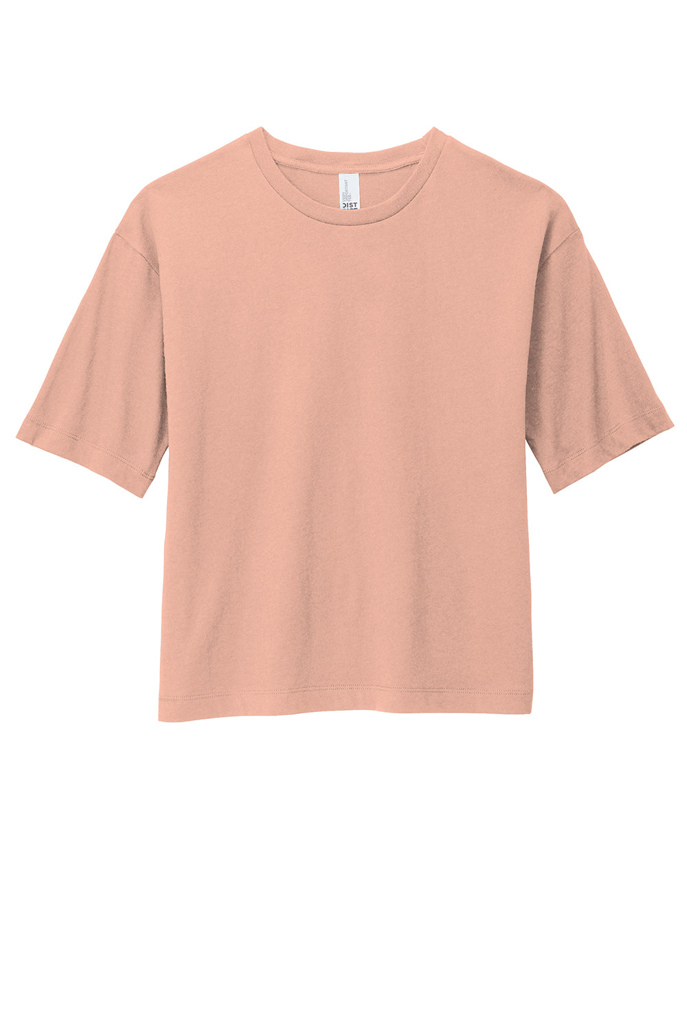 District DT6402 Womens Very Important Boxy Short Sleeve Crewneck T-Shirt Dusty Peach Flat Front