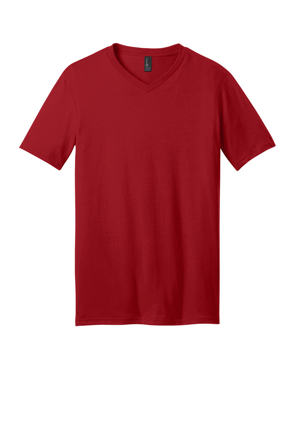 District DT6500 Mens Very Important Short Sleeve V-Neck T-Shirt Classic Red Flat Front