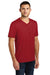 District DT6500 Mens Very Important Short Sleeve V-Neck T-Shirt Classic Red Model 3q
