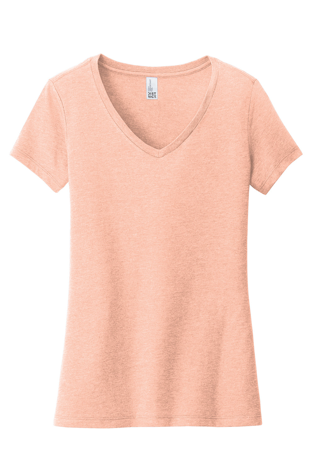 District DT6503 Womens Very Important Short Sleeve V-Neck T-Shirt Dusty Peach Flat Front
