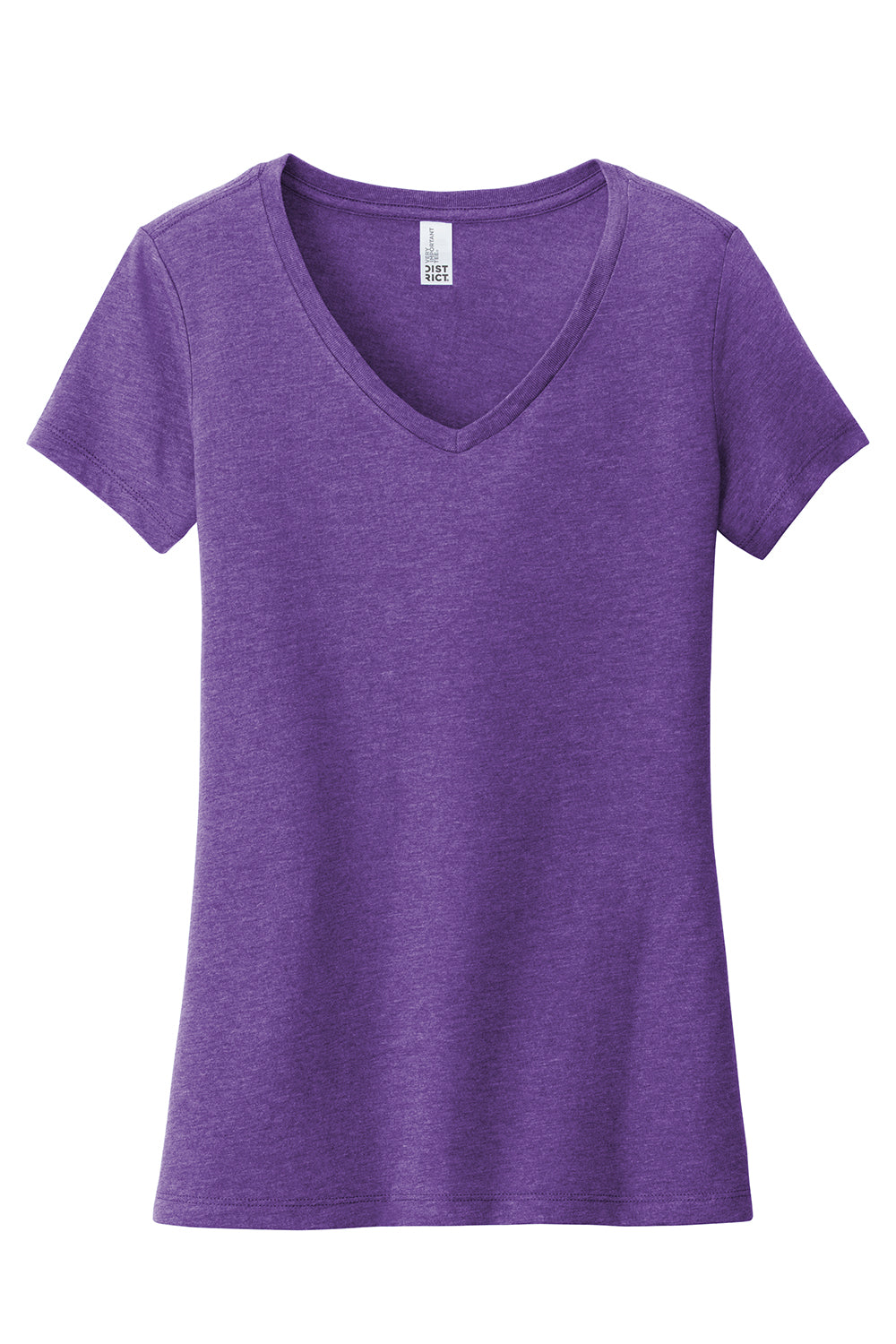 District DT6503 Womens Very Important Short Sleeve V-Neck T-Shirt Heather Purple Flat Front