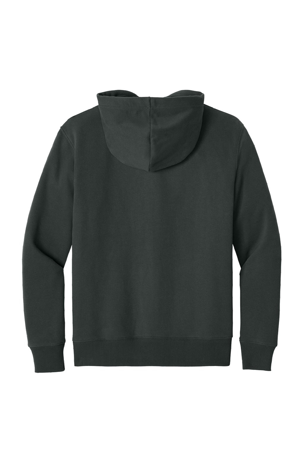 District DT6600 Mens V.I.T. Heavyweight Fleece Hooded Sweatshirt Hoodie w/ Pouch Pocket Charcoal Grey Flat Back