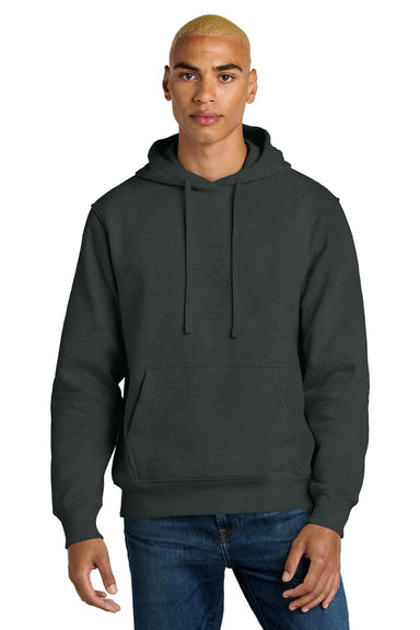 District DT6600 Mens V.I.T. Heavyweight Fleece Hooded Sweatshirt Hoodie w/ Pouch Pocket Charcoal Grey Model Front