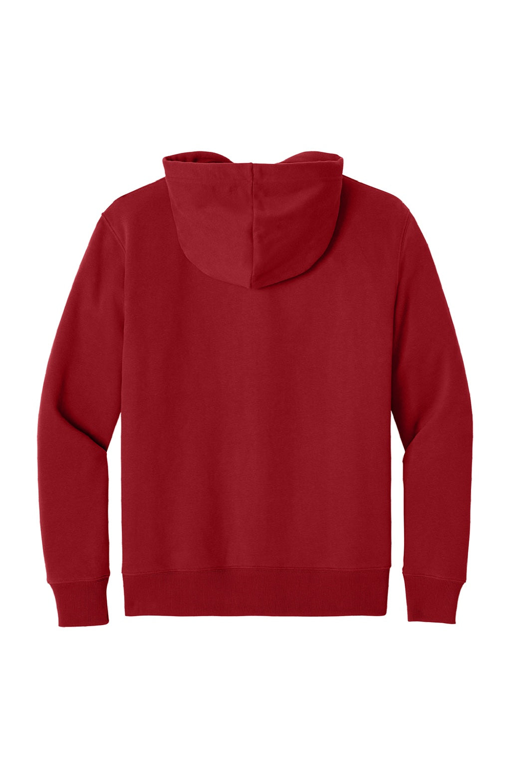 District DT6600 Mens V.I.T. Heavyweight Fleece Hooded Sweatshirt Hoodie w/ Pouch Pocket Classic Red Flat Back