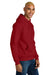 District DT6600 Mens V.I.T. Heavyweight Fleece Hooded Sweatshirt Hoodie w/ Pouch Pocket Classic Red Model Side