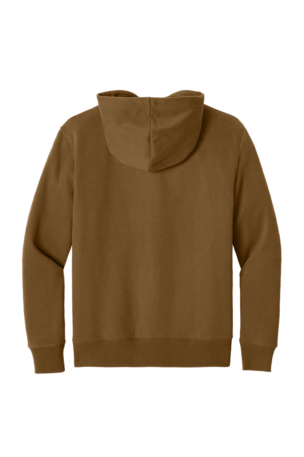 District DT6600 Mens V.I.T. Heavyweight Fleece Hooded Sweatshirt Hoodie w/ Pouch Pocket Duck Brown Flat Back