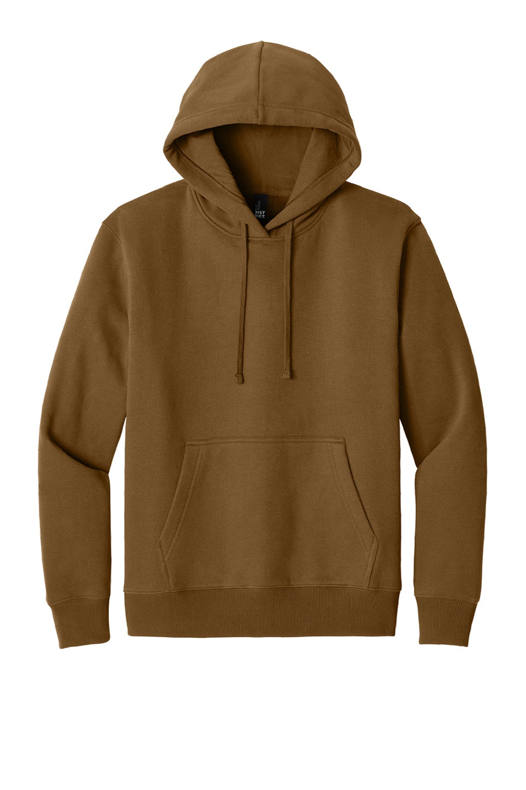 District DT6600 Mens V.I.T. Heavyweight Fleece Hooded Sweatshirt Hoodie w/ Pouch Pocket Duck Brown Flat Front