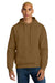 District DT6600 Mens V.I.T. Heavyweight Fleece Hooded Sweatshirt Hoodie w/ Pouch Pocket Duck Brown Model Front