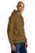 District DT6600 Mens V.I.T. Heavyweight Fleece Hooded Sweatshirt Hoodie w/ Pouch Pocket Duck Brown Model Side