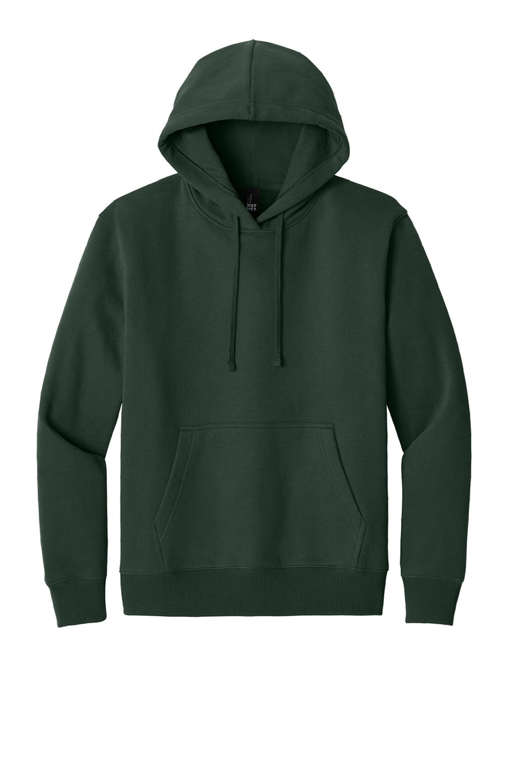 District DT6600 Mens V.I.T. Heavyweight Fleece Hooded Sweatshirt Hoodie w/ Pouch Pocket Forest Green Flat Front