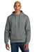 District DT6600 Mens V.I.T. Heavyweight Fleece Hooded Sweatshirt Hoodie w/ Pouch Pocket Grey Frost Model Front