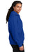 District DT6600 Mens V.I.T. Heavyweight Fleece Hooded Sweatshirt Hoodie w/ Pouch Pocket Deep Royal Blue Model Side