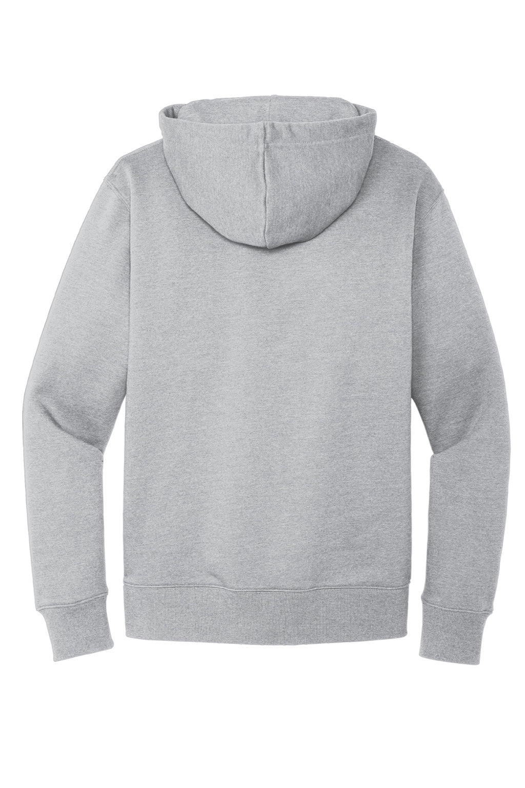 District DT6600 Mens V.I.T. Heavyweight Fleece Hooded Sweatshirt Hoodie w/ Pouch Pocket Heather Light Grey Flat Back