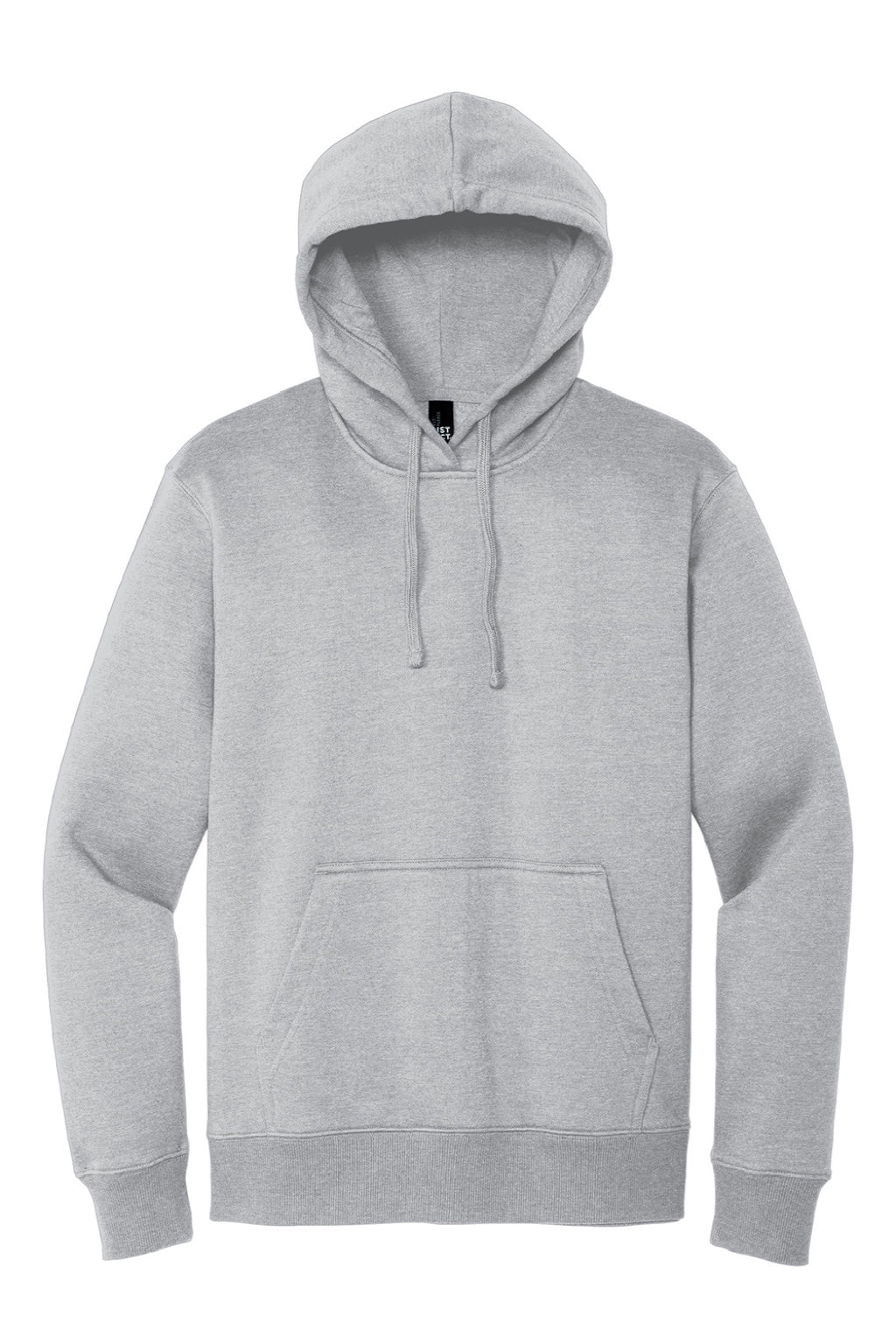 District DT6600 Mens V.I.T. Heavyweight Fleece Hooded Sweatshirt Hoodie w/ Pouch Pocket Heather Light Grey Flat Front