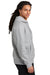 District DT6600 Mens V.I.T. Heavyweight Fleece Hooded Sweatshirt Hoodie w/ Pouch Pocket Heather Light Grey Model Side